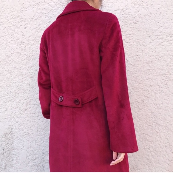 Vintage 🧥”Sachi”Red velvety peacoat - Picture 2 of 4